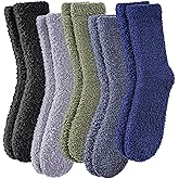 MQELONG Fuzzy Socks for Men & Women Cozy Fluffy Winter Warm Slipper Socks Microfiber Soft Home Sleeping Socks