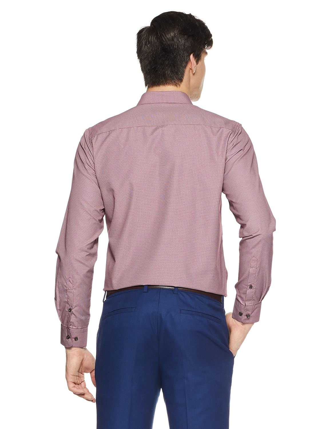 peter england men's plain slim fit formal shirt