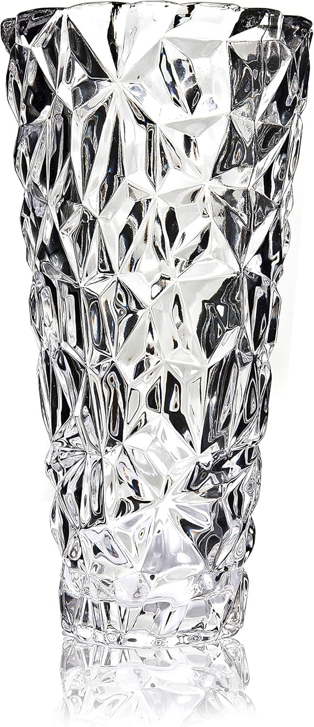 Crystal Vase,, 30cm high, For Flowers & Decor, Conifer Design, Eternal Love for Home Nice Shiny, Adorable - Image 4