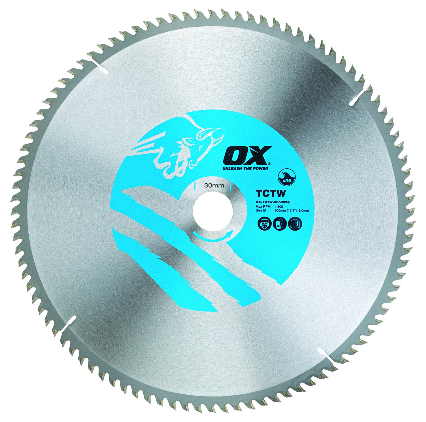 OX Wood Cutting Circular Saw Blade 305/30mm, 96 Teeth ATB
