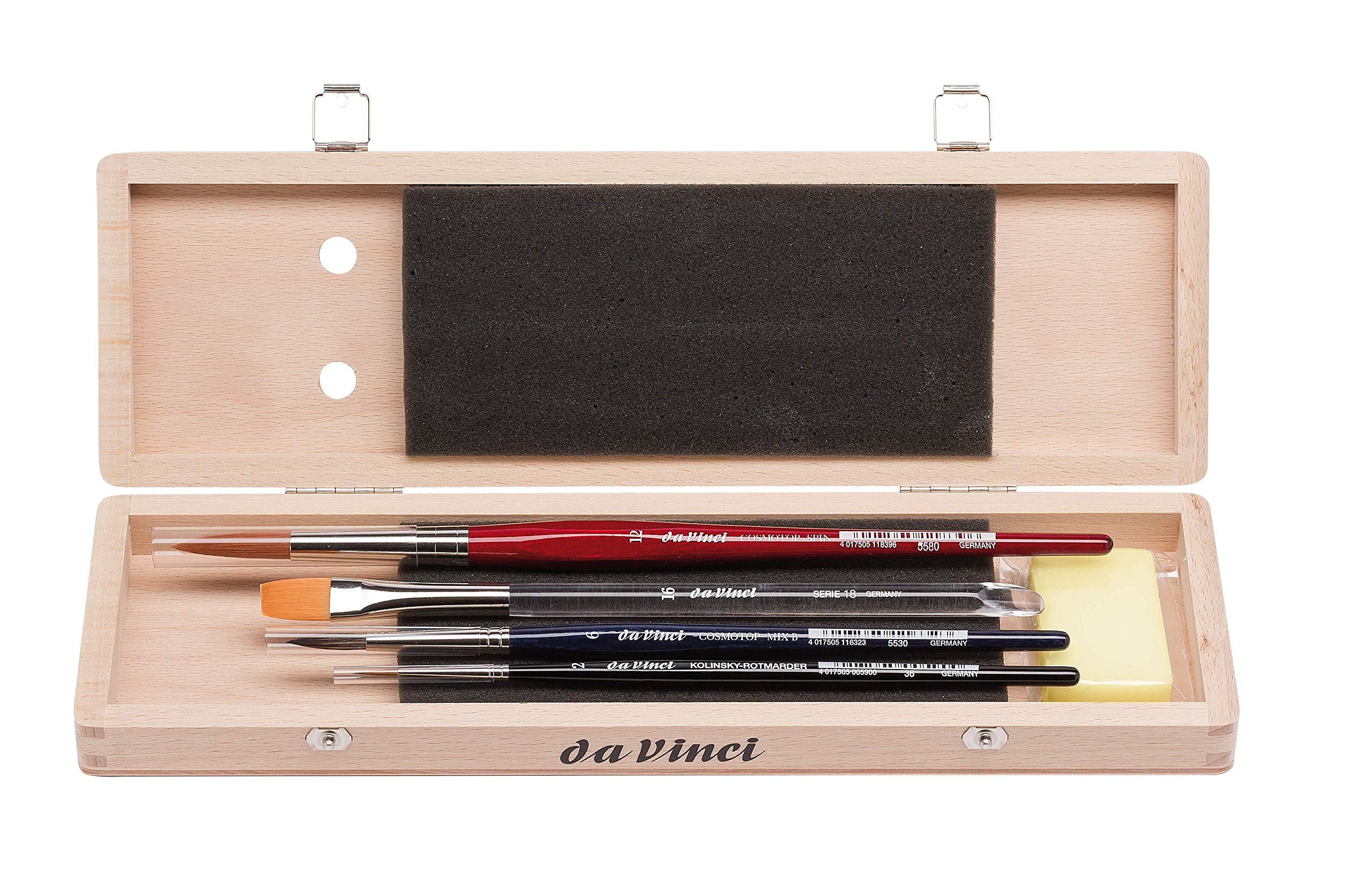 Da Vinci 5260 Series Water Colour Brush Set, Wool, Brown/Black/Red, 30 x 30 x 30 cm