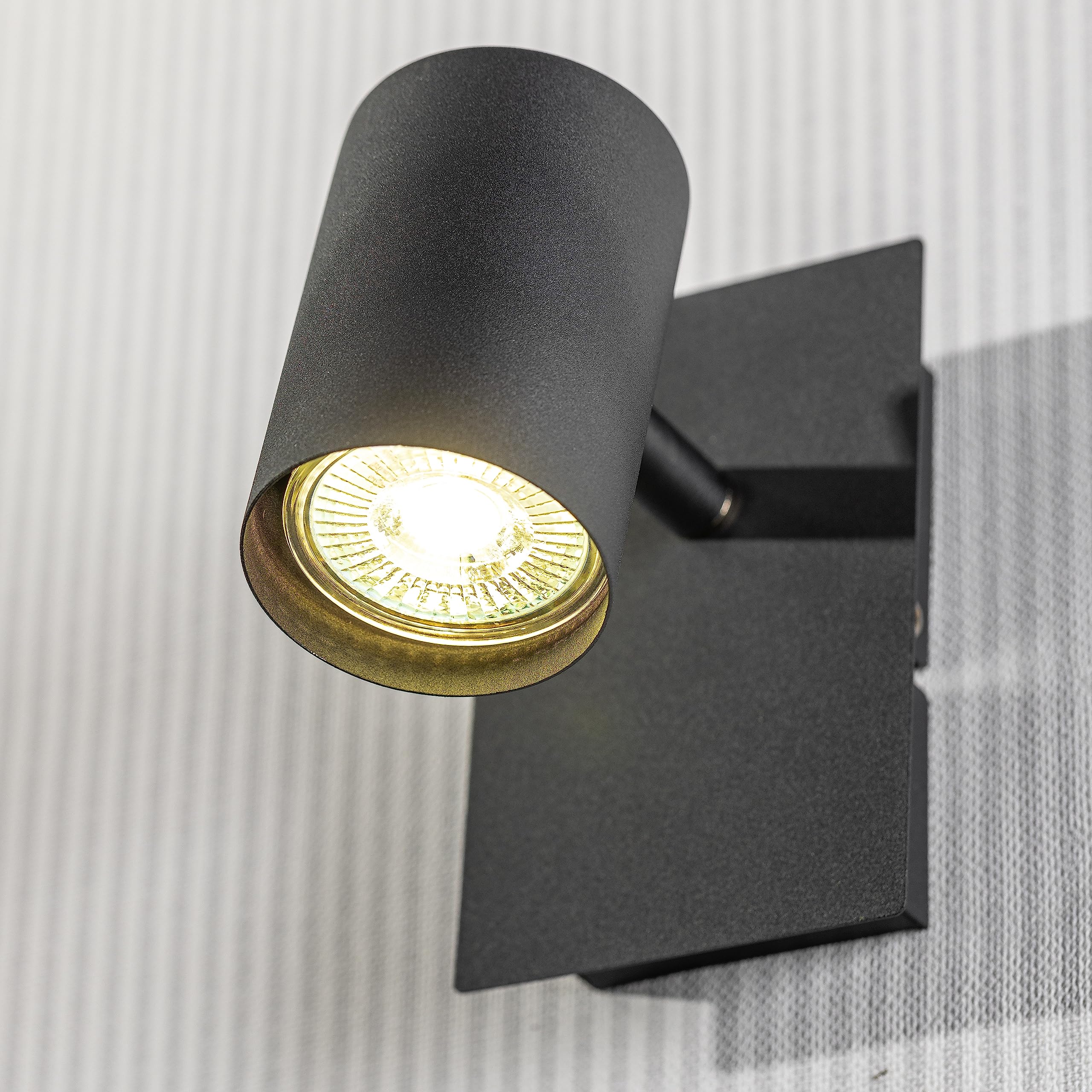 CGC Lighting Black Indoor Ceiling Wall Spots LED GU10 Single Spotlight Light Adjustable Heads (Black, Single)