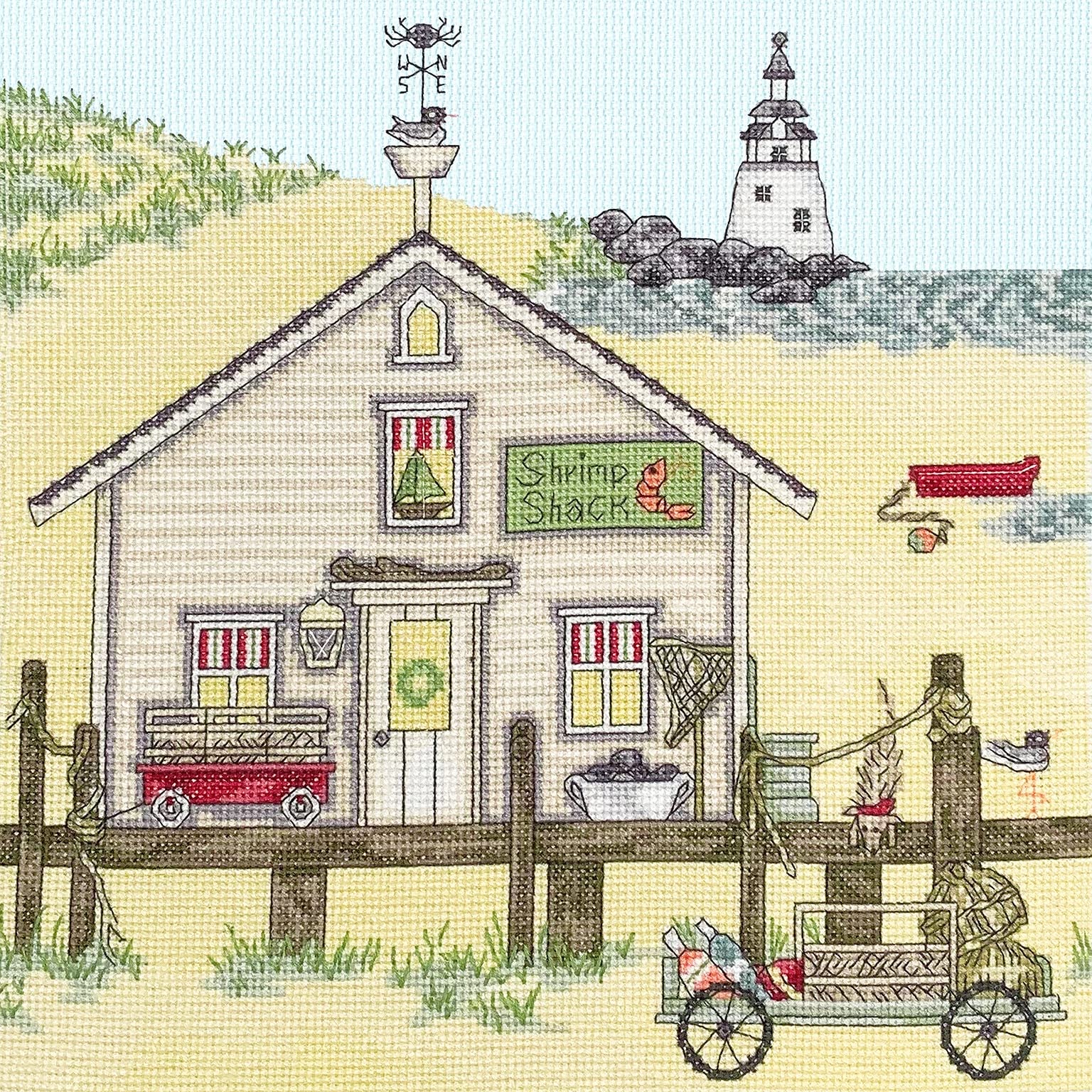 Bothy Threads The Home of Happy Stitching Shrimp Hut Counted Cross Stitch Kit