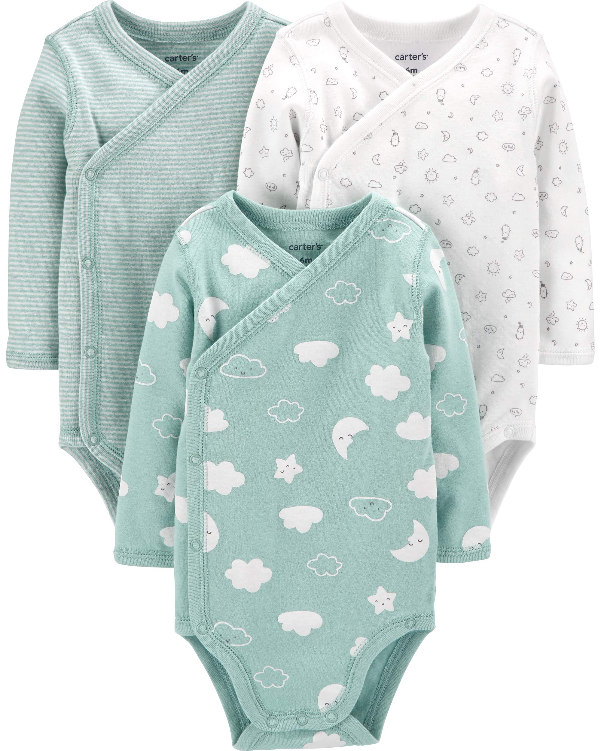 Carter's Baby Boys' 3-Pack Side-Snap Bodysuits