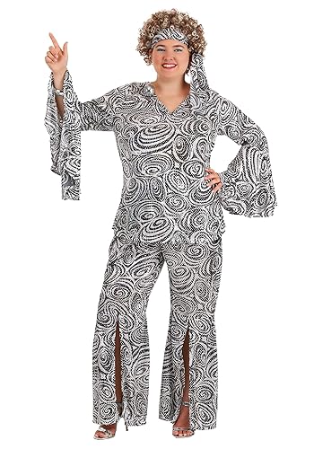 Plus Size Women's Foxy Lady Disco Dance Groovy Costume 1X in