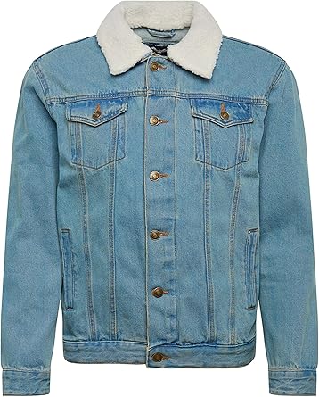 brave soul denim jacket with fleece collar