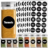 Talented Kitchen Round Spice Labels - 144 Preprinted Chalkboard Spice Labels Sticker. Chalk, Water Resistant, Write-On, Reusa