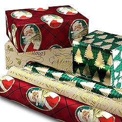 Hallmark Foil Christmas Wrapping Paper with Cut