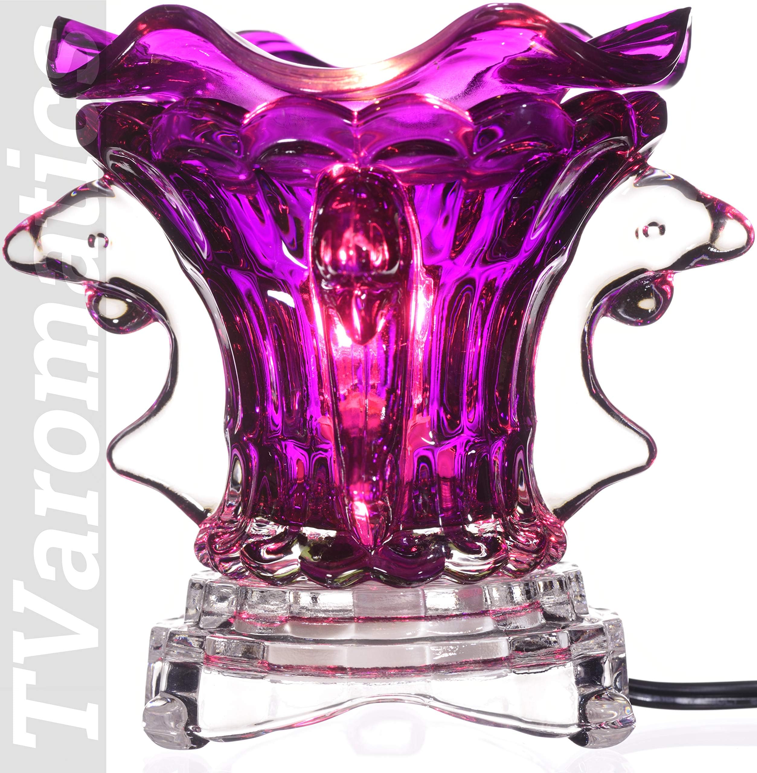 Purple Flared Glass Electric Aroma Lamp Oil and Wax Tart Warmer