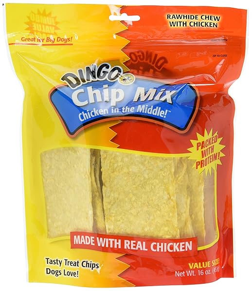 DINGO CHIP MIX SNACK FOR ALL DOGS, CHICKEN, 16-OUNCE