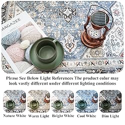 HILORUUG Washable Area Rug - 5x7 Bedroom Living