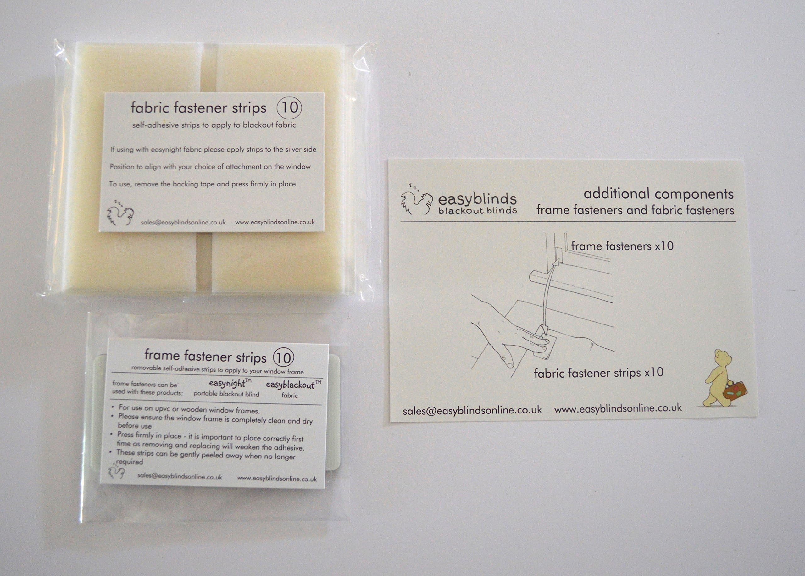 Easyblinds Easynight Blackout Blind Accessories, Fabric Fasteners and Frame Fasteners