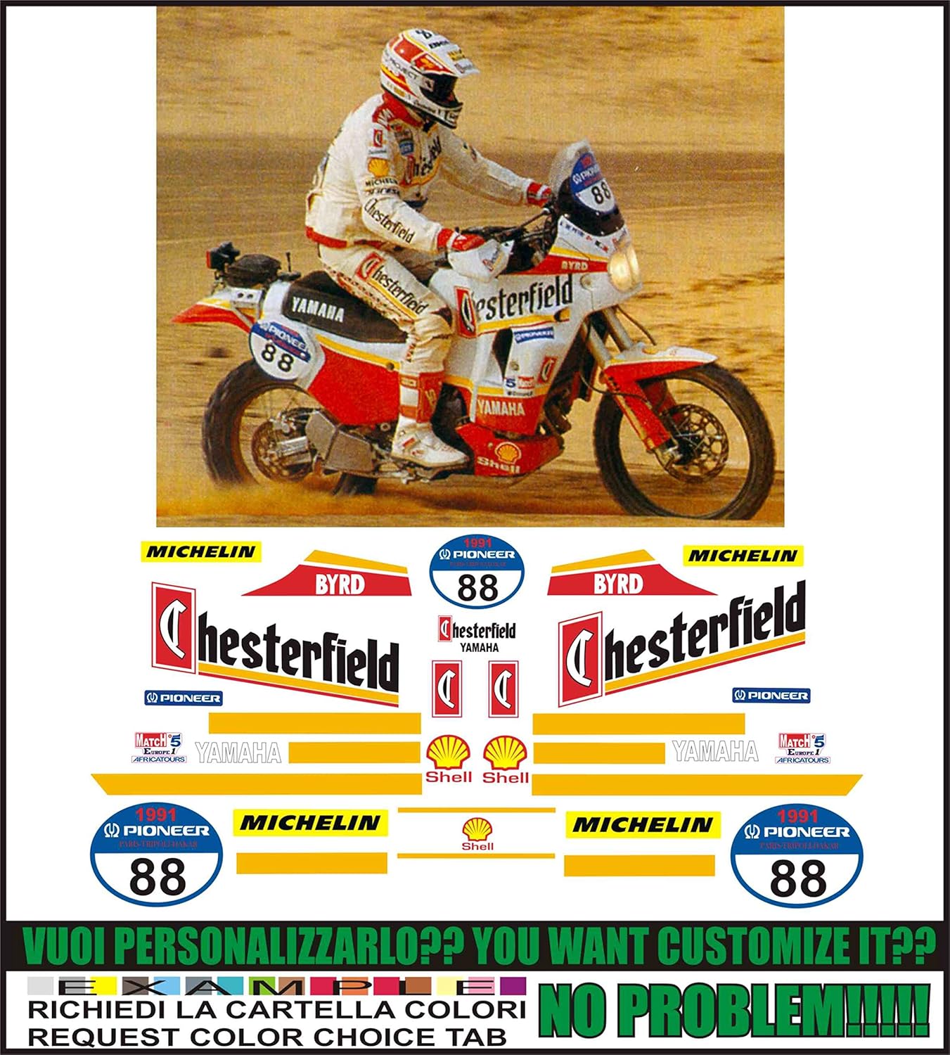 Kit adesivi decal stikers YAMAHA XTZ 750 SUPERTENERE PARIS DAKAR