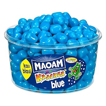 Haribo Maoam, Kracher Blue / Blau, Dragees, Kaubonbon, 265 Stück, 1200g Dose