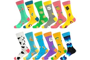 Womens Socks Crew Funny Fun Funky Cute Crazy Fruit Animal Pattern Happy girl Socks Packs