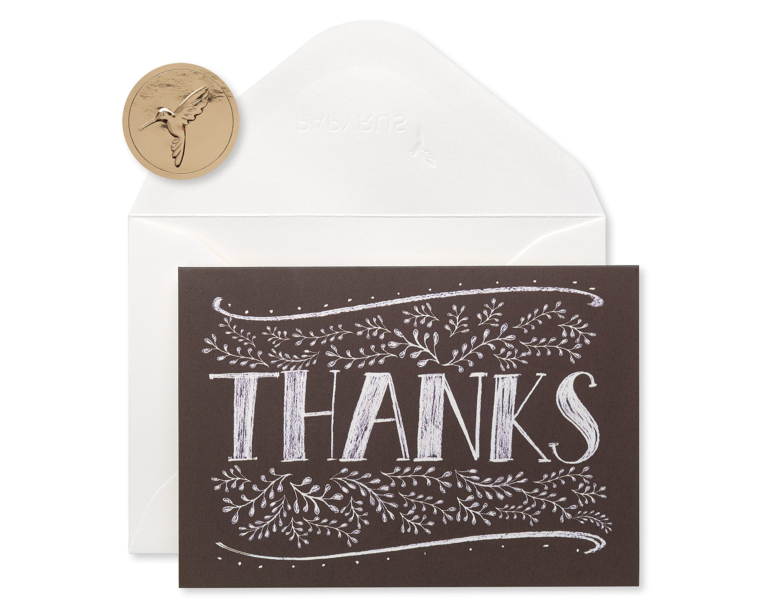 Papyrus Thank You Cards with Envelopes, Floral Chalkboard (14-Count)