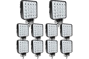 SAN YOUNG LED Work Lights for Truck Tractor, 4 Inch Square LED Light Pods 75W 7000lm Cube Waterproof LED Off-Road Light Bar for Car Boat ATV UTV RV Golf Cart Lawn Mower 12V 24V, 10Pack