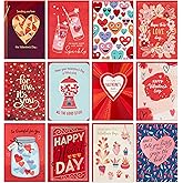 Hallmark Valentine's Day Cards (12 Unique Designs with Envelopes) for Kids, Romantic Partner, Friends, Family, Caregiver
