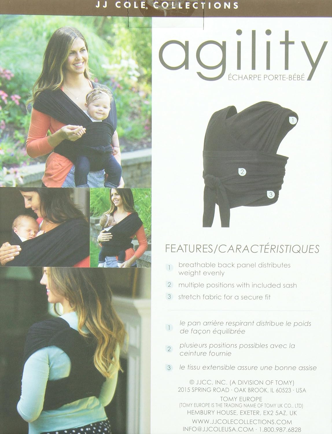 Jj Cole Agility Stretch Carrier Extra Large Baby Wrap Carrier Xl Black Carriers Slings Backpacks Baby Worldenergy Ae