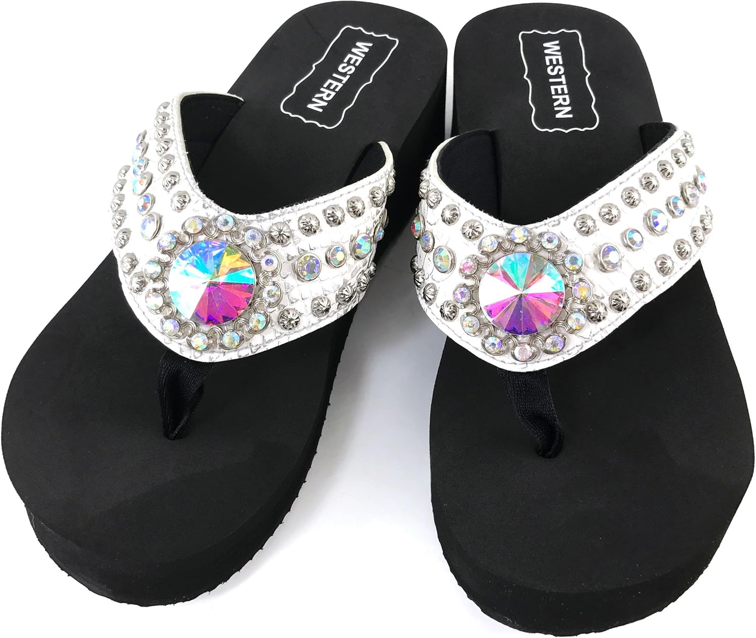 women's white croc sandals