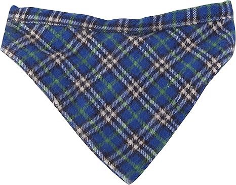 Blue plaid dog bandana Clearance