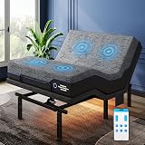 Pipishell Queen Adjustable Bed Frame and 10 Inch Memory Foam Mattress, Massage, Smart APP Contorl, Zero Gravity, Anti-Snore, Head and Foot Incline, Wireless Remote, 4 USB Ports, LED Night Light