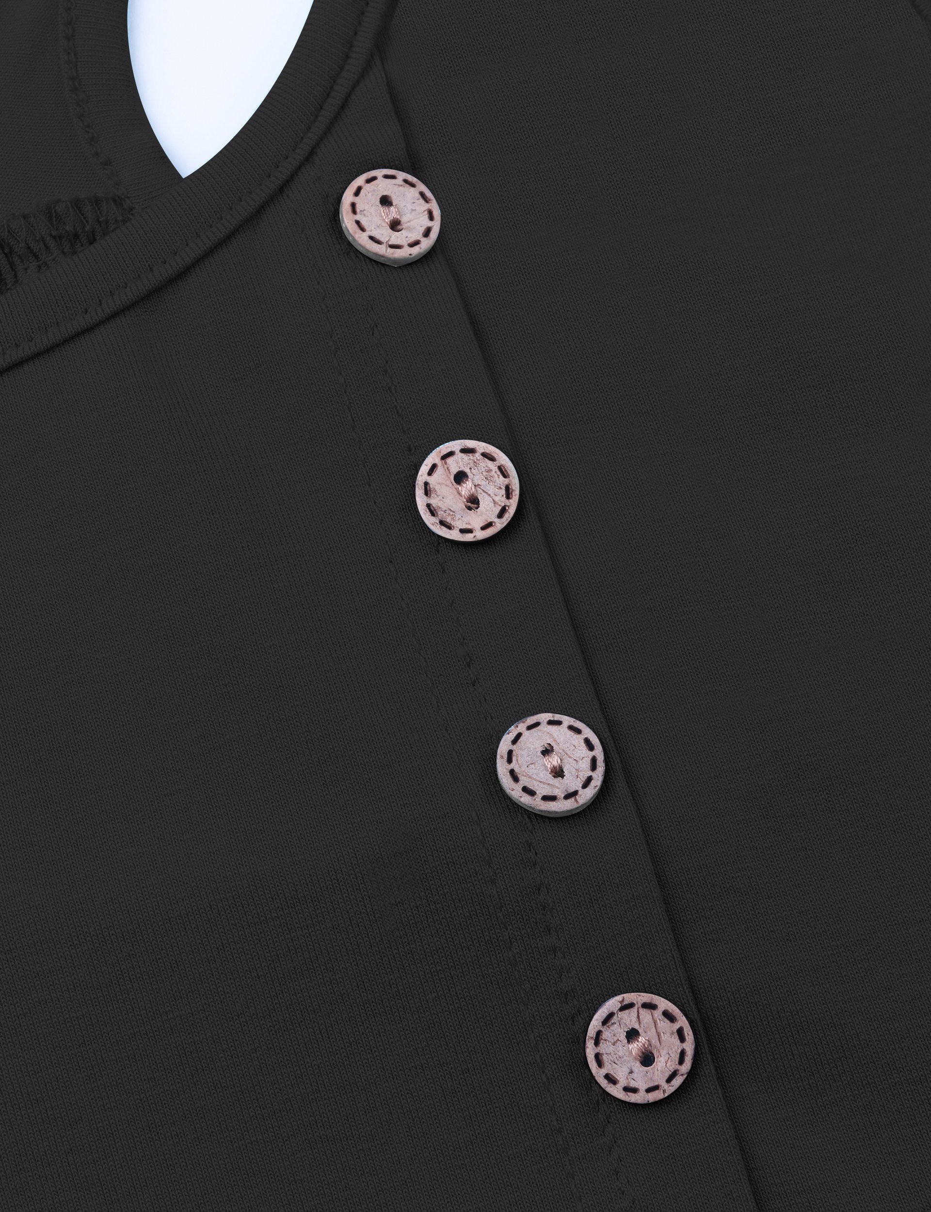 Derminpro Running Tank Tops for Women, Sleeveless Shirts Button Front A-Line Curve Hem Tunic Tops Black XX-Large