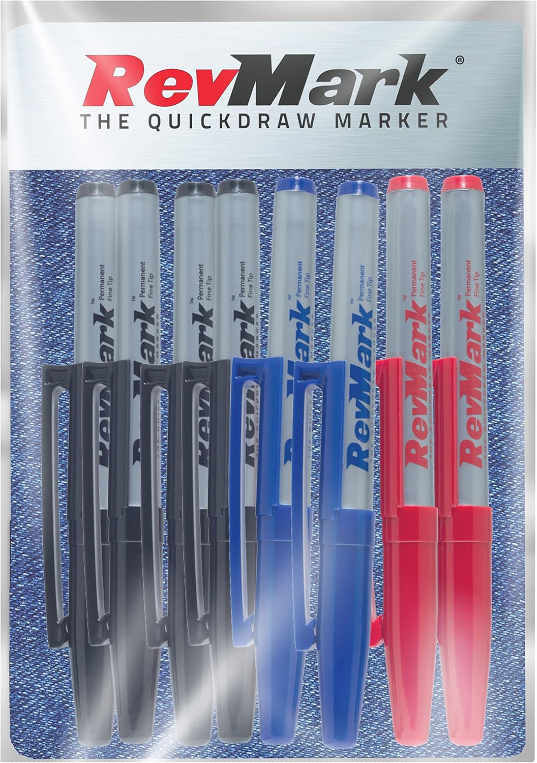 RevMark Industrial Marker Permanent Ink Standard Tip 8 Pack (Made in the USA) (Assorted