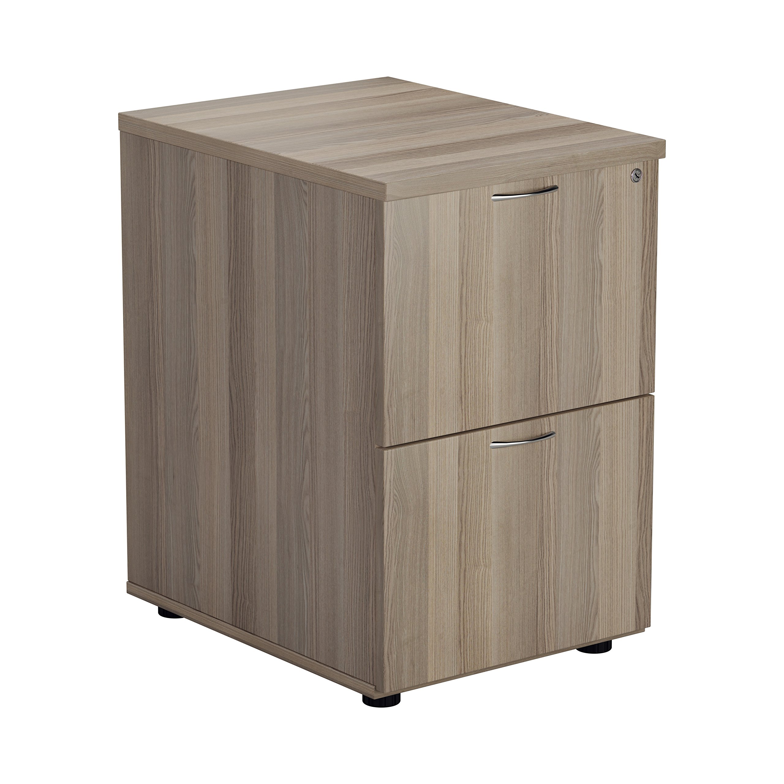 Office Hippo Heavy Duty Filing Cabinet, Robust File Cabinet, Office Cabinet with Anti-Tilt Mechanism, Lockable Filing Cabinet, Office Storage for A4 or Foolscap Filing - Grey Oak, 2 Drawer