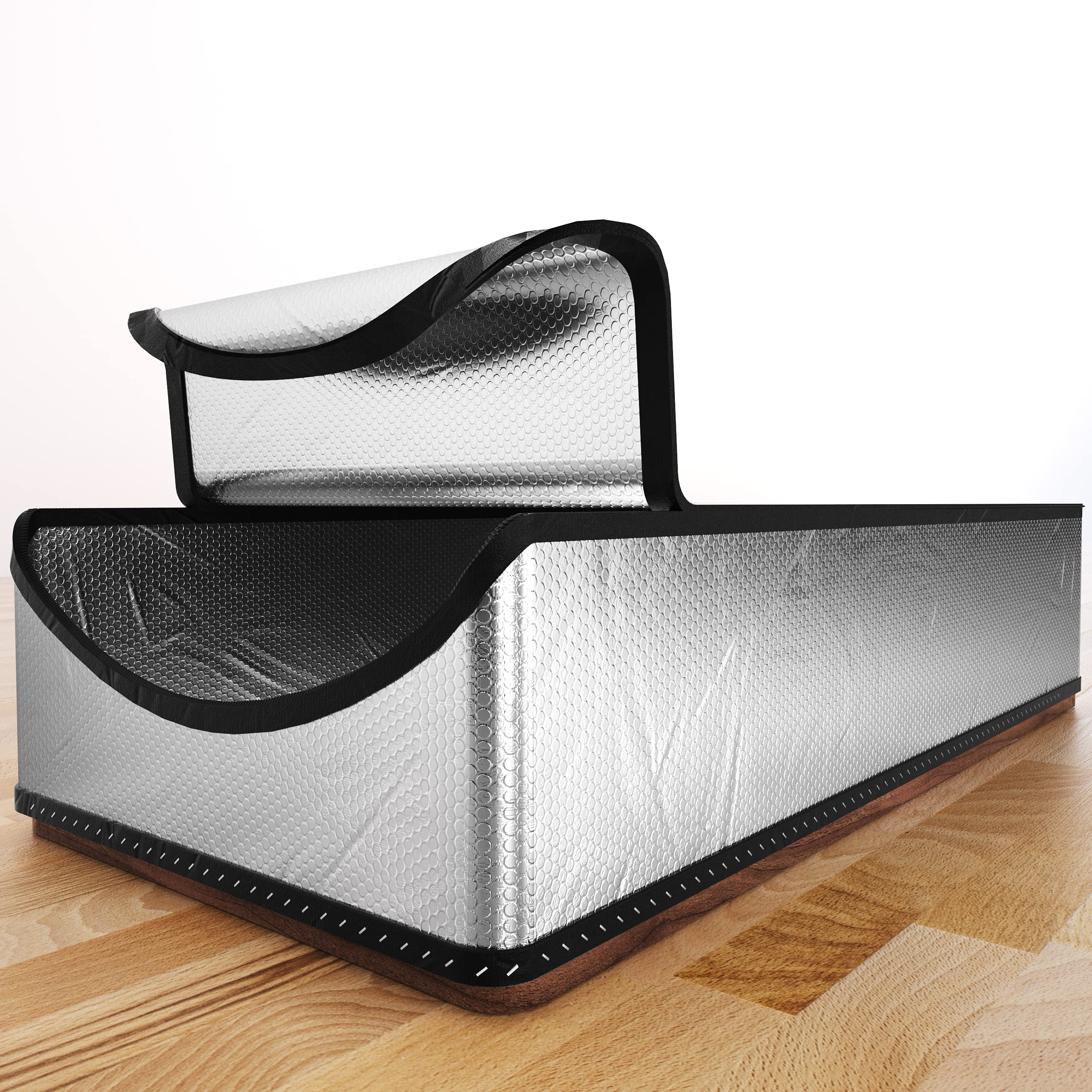 Photo 1 of LEMOONE Attic Door Insulation Cover 25"x54"x11", Energy Saving Tent Attic Stairs Cover Ladder Pull Down Insulator, R-Value 15.5 Thicken Aluminum Foil Stairway Insulation with Zipper Fireproof