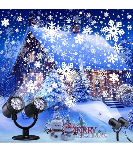 Snowflake LED Projector Lights, Rotating Snowfall Projection Light Indoor Outdoor Snow Falling Lamp Holiday Lighting Xmas New Year Party Decor Snowflake LED Projector Lights, Rotating Snowfall Projection Light Indoor Outdoor Snow Falling Lamp Holiday Lighting Xmas New Year Party Decor