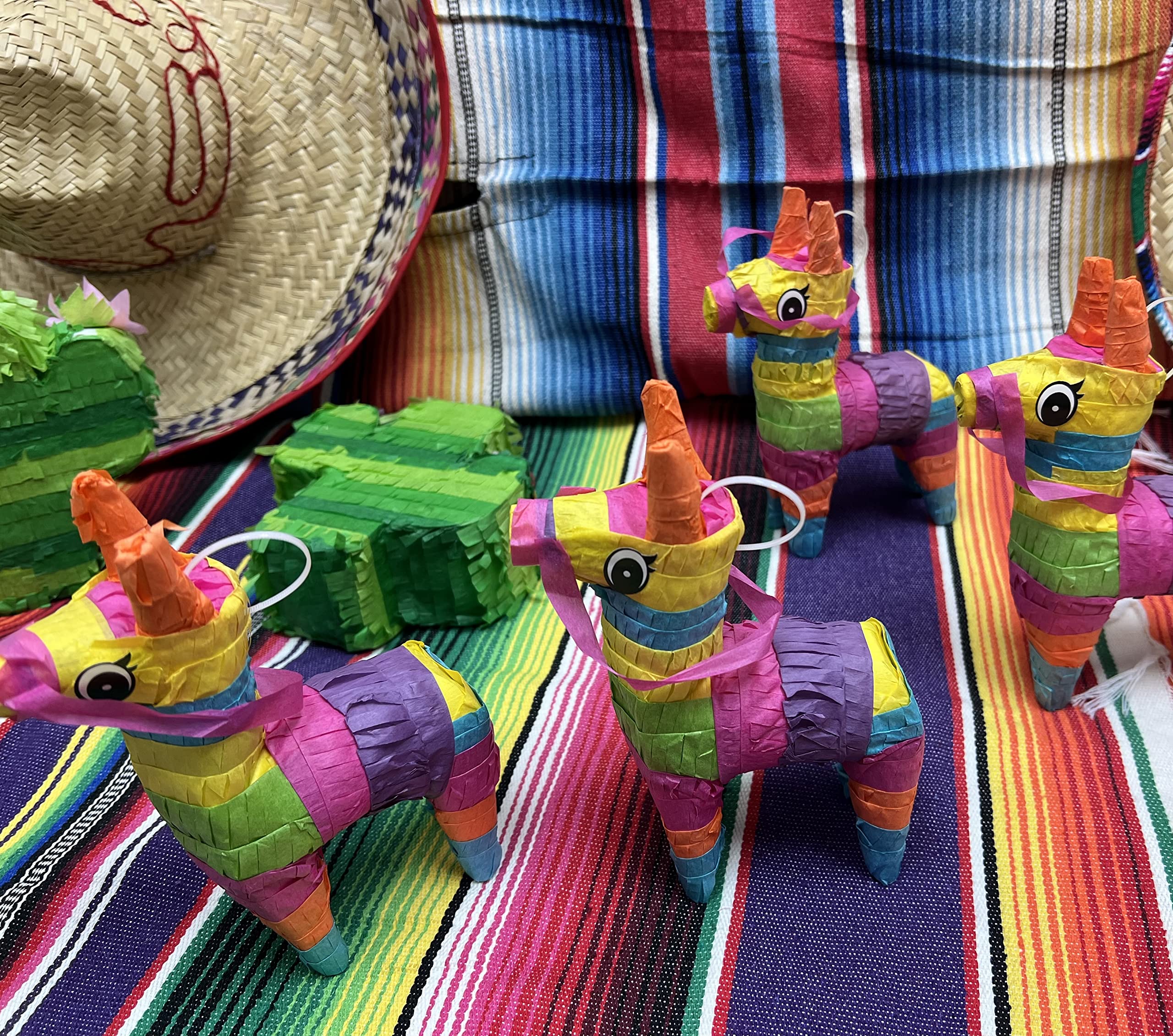 GIFTEXPRESS 6 Pack Mini Donkey Piñatas 7.5x5.5