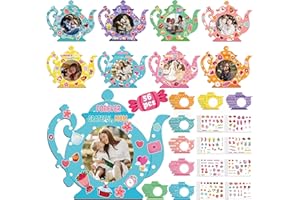 80UncleKimby 56 Packs Mothers Day Crafts for Kids Classroom - Bulk DIY Teapot Picture Frame Paper Kits for Gifts, Tea Party Favors