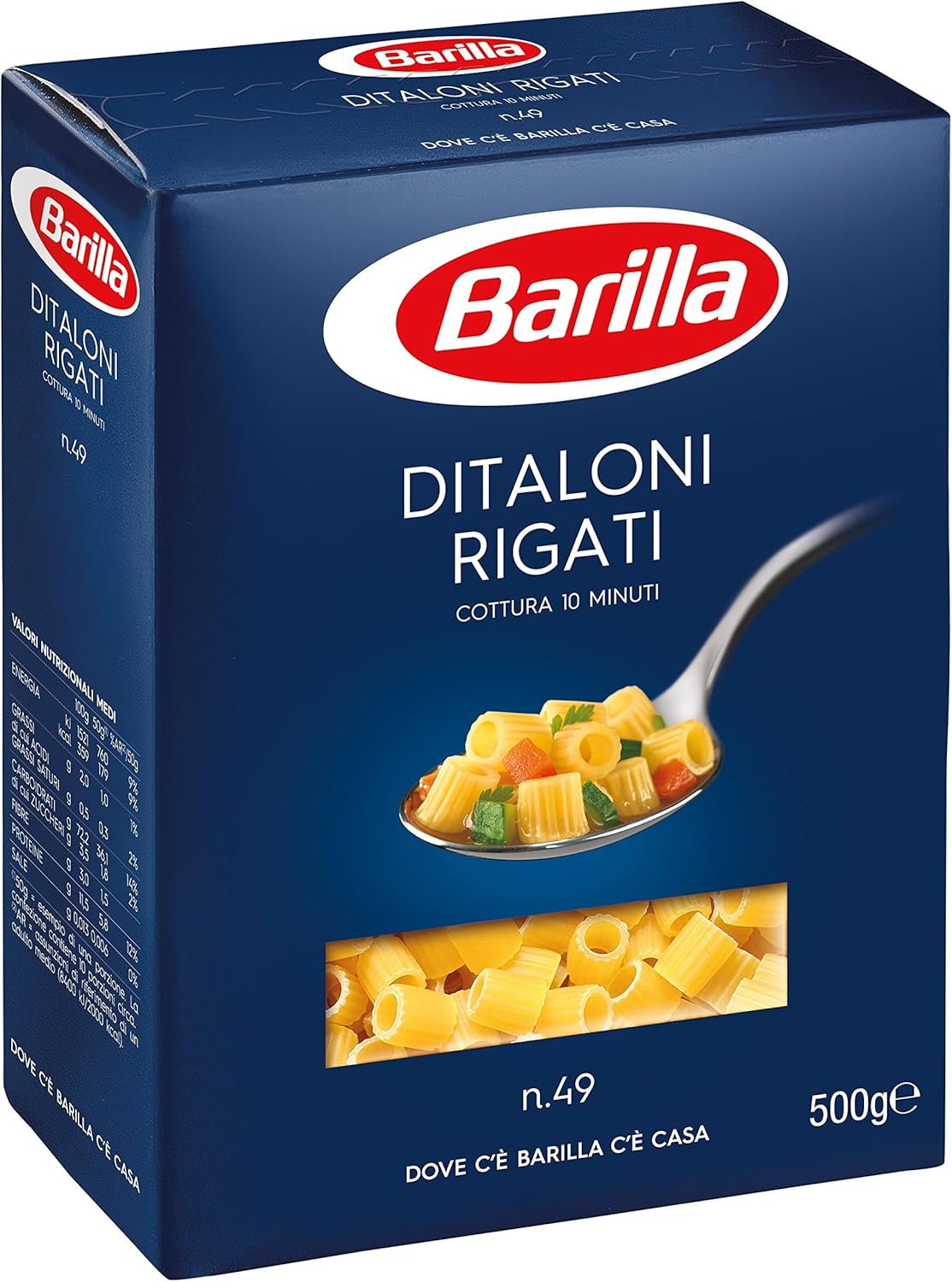 Barilla Pasta Ditaloni Rigati, Pastina di Semola di Grano Duro, I