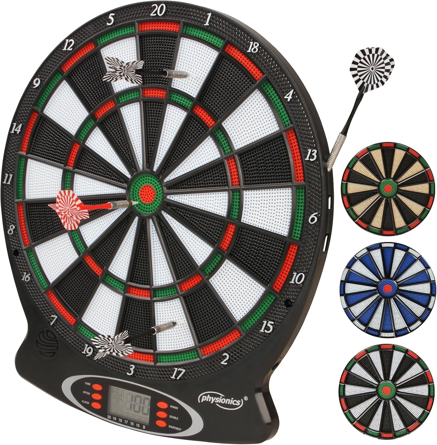 Bersaglio Elettronico Per Freccette OneConcept Dartor - 26 Giochi, 6 Freccette Soft Tip, Porte In Legno, Per Fino A 8 Giocatori