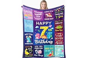 Puzopal 7 Year Old Girl Gifts, Birthday Gifts for 7 Year Old Girls, Best Present 7 Year Old Girl, Seven Year Old Girl Gift Ideas, Gifts for 7 Yr Old Girls, 7th Birthday Decorations Blanket 40"X50"