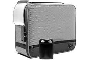 Herb Guard Extra Large Smell Proof Case with Combination Lock (Smell Proof Box Holds Herbs, Spices, Teas and Dried Foods) Comes with Smell Proof Jar, Built In Tray, Travel Bags