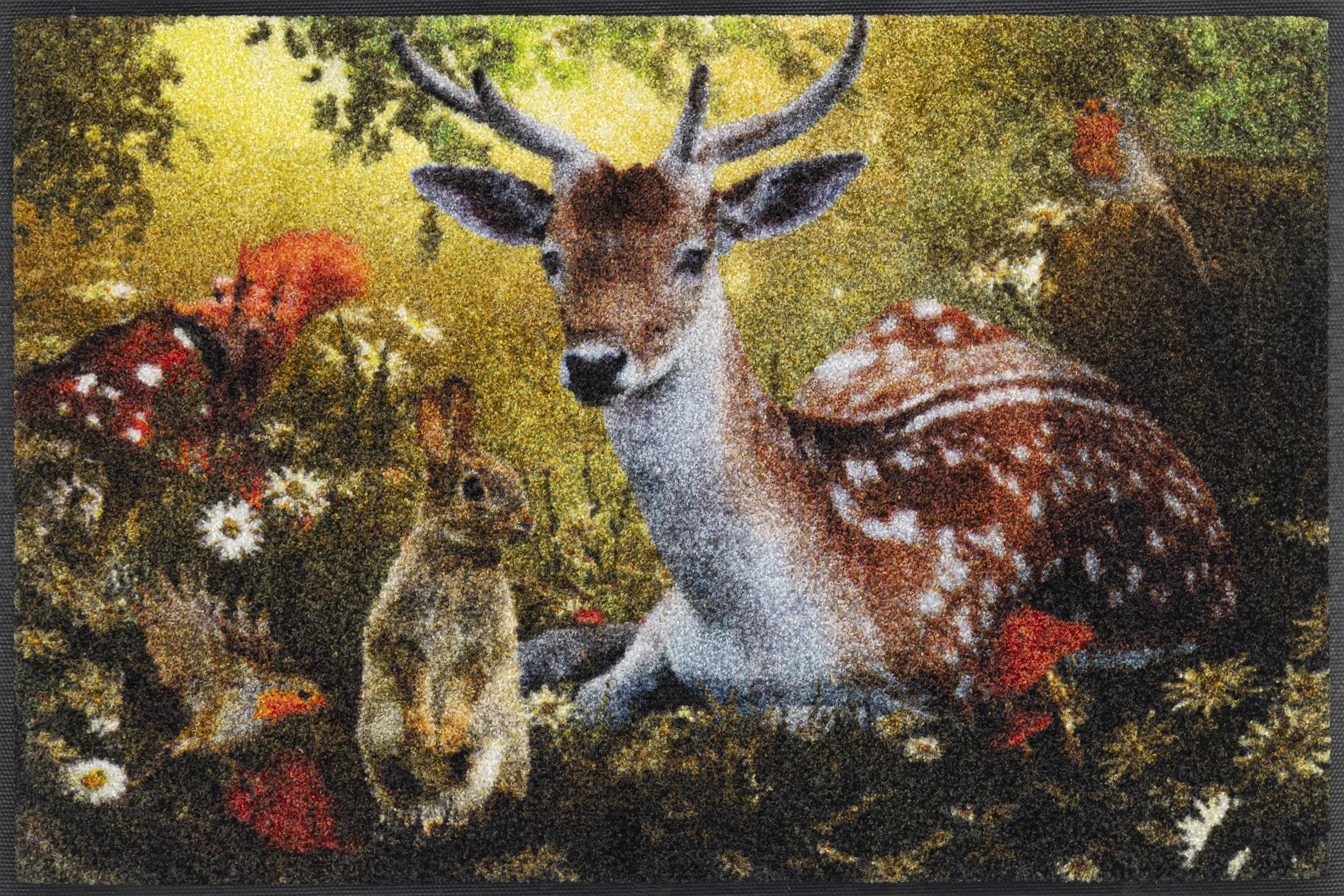 wash+dry Forest Whisper Door Mat, 50 x 75 cm, Washable for Indoor and Outdoor Use