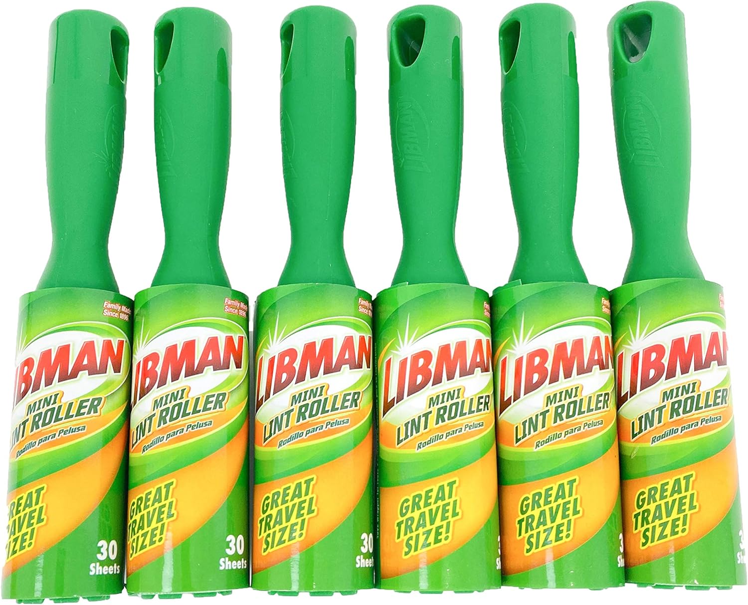 Libman Mini Lint Roller- 30 Sheets Per Roll (Pack of 6-180 Total Sheets) with Free Bonus Reusable Lint Roller: Health & Personal Care