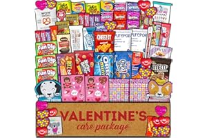 CRAVEBOX Valentine's Day Care Package (70ct) Snack Box Gift Bundle Assortment Chocolates Candy Treats Basket - For Boyfriend Girlfriend Boys Girls Kids Adults Students