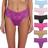 Umiehary High Waist T Back Lace Fashion & Retro Thick Band Women Thongs with Multiple Colors Plus Size