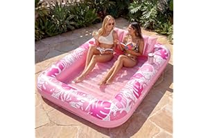 Sloosh Inflatable Tanning Pool Lounge Float, Sun Tan Tub Adult Pool Floats Raft for Pool Sunbathing Suntan Blow up Pool Loung