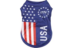 PAIAITE American Flag Inspired Dog Vest: Perfect Dog Shirt, Ideal Tank Top for Everyday Wear, Independence Day Celebrations Quality Materials for a Cute and Stylish Look Blue USA M