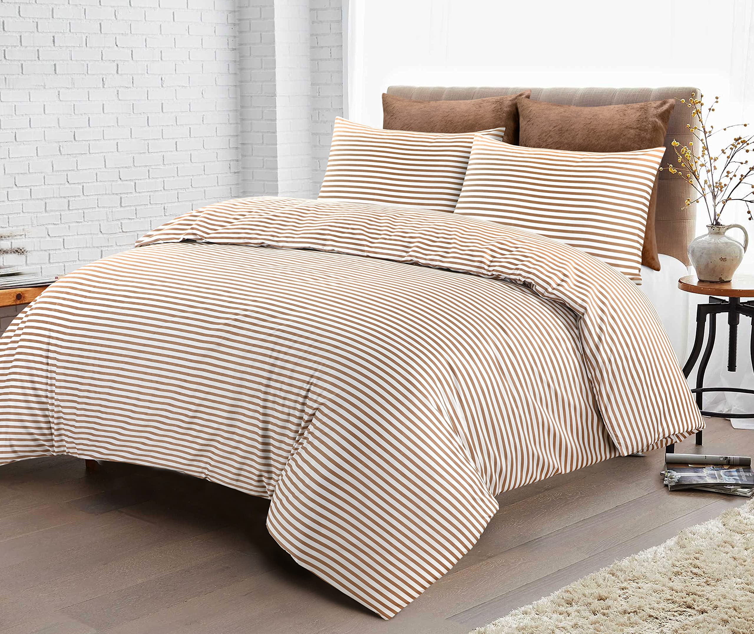 Adam Home Single Duvet Cover Set - 2 PCS Soft Microfiber single duvet cover with 1 Pillowcase (Beige, Single)