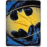 Northwest DC - Batman Micro Raschel Throw Blanket, 46" x 60", Ripped Shield