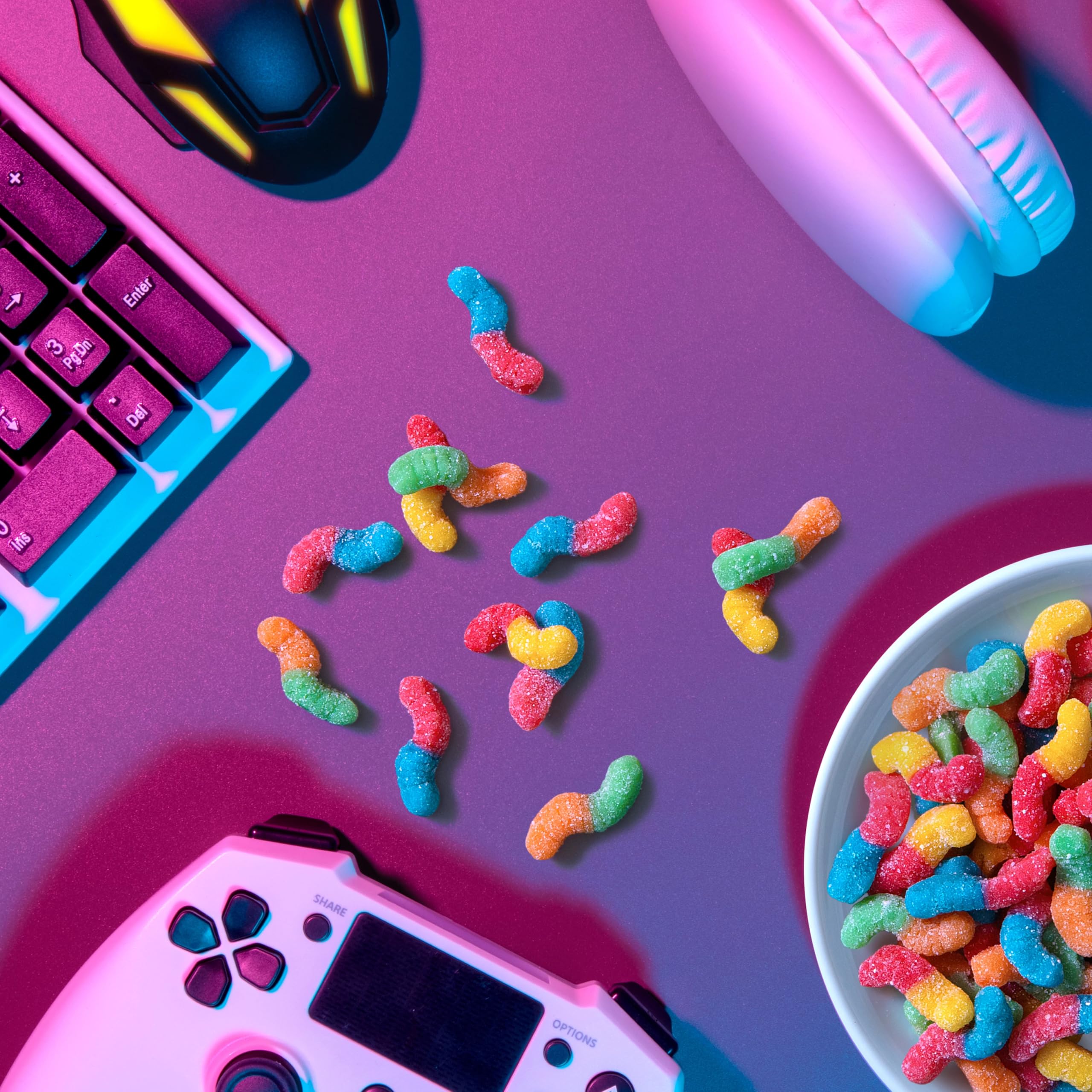 Trolli Mini Sour Brite Crawlers Candy, Cherry-Lemon, Strawberry-Grape & Orange-Lime, Sweet and Sour, Gummy Worms, 18 oz (30 ct)