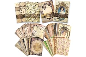 Prstincol 400 Sheets Scrapbook Paper,Vintage Scrapbooking Supplies,Craft Paper,Junk Journal Paper,Decoupage Paper for Bullet Journal,Card Making,DIY Art Crafts Collage