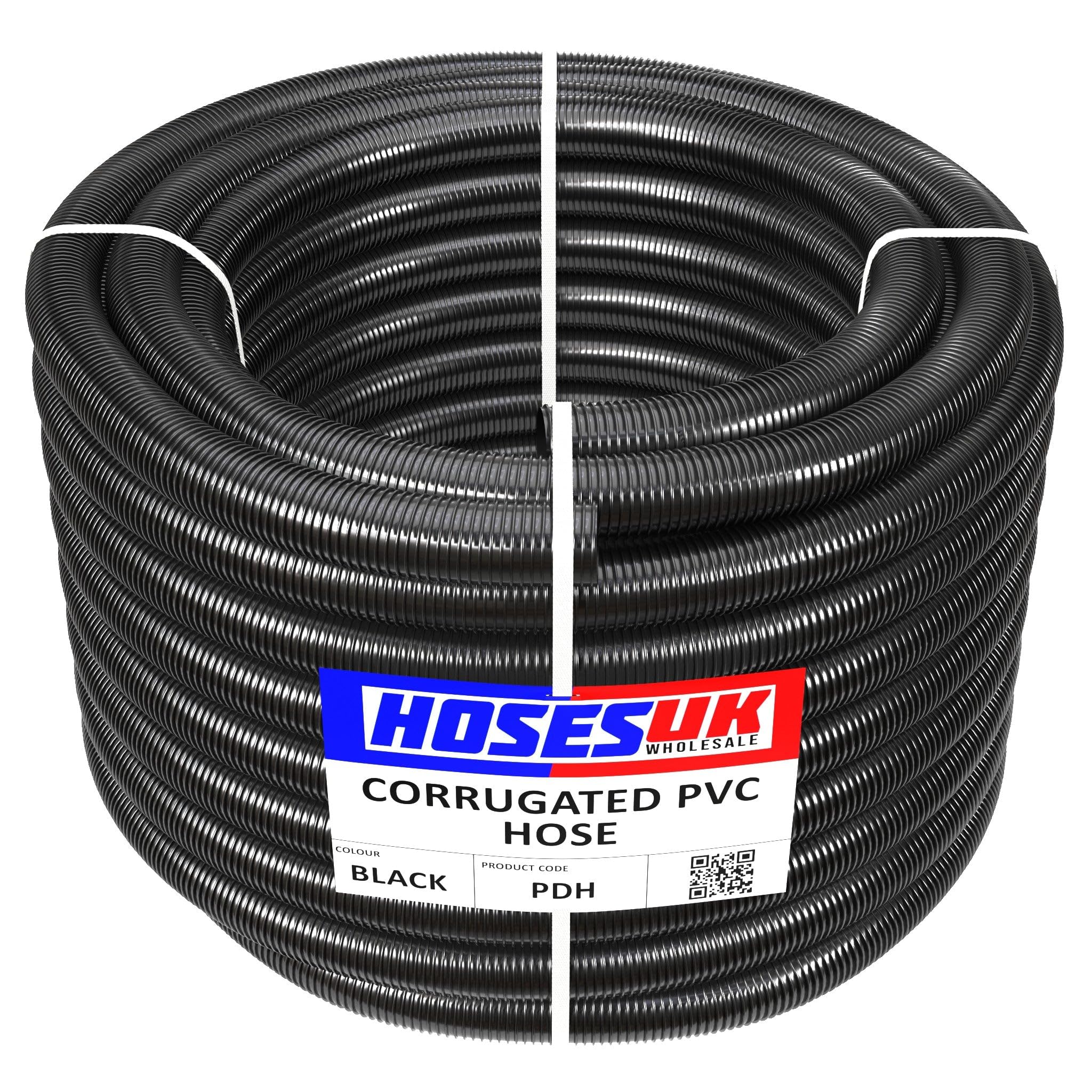 28mm - 4 Metre Long Black Corrugated Flexible Pond Hose Fish Garden Filter Pump Marine Flexi Pipe