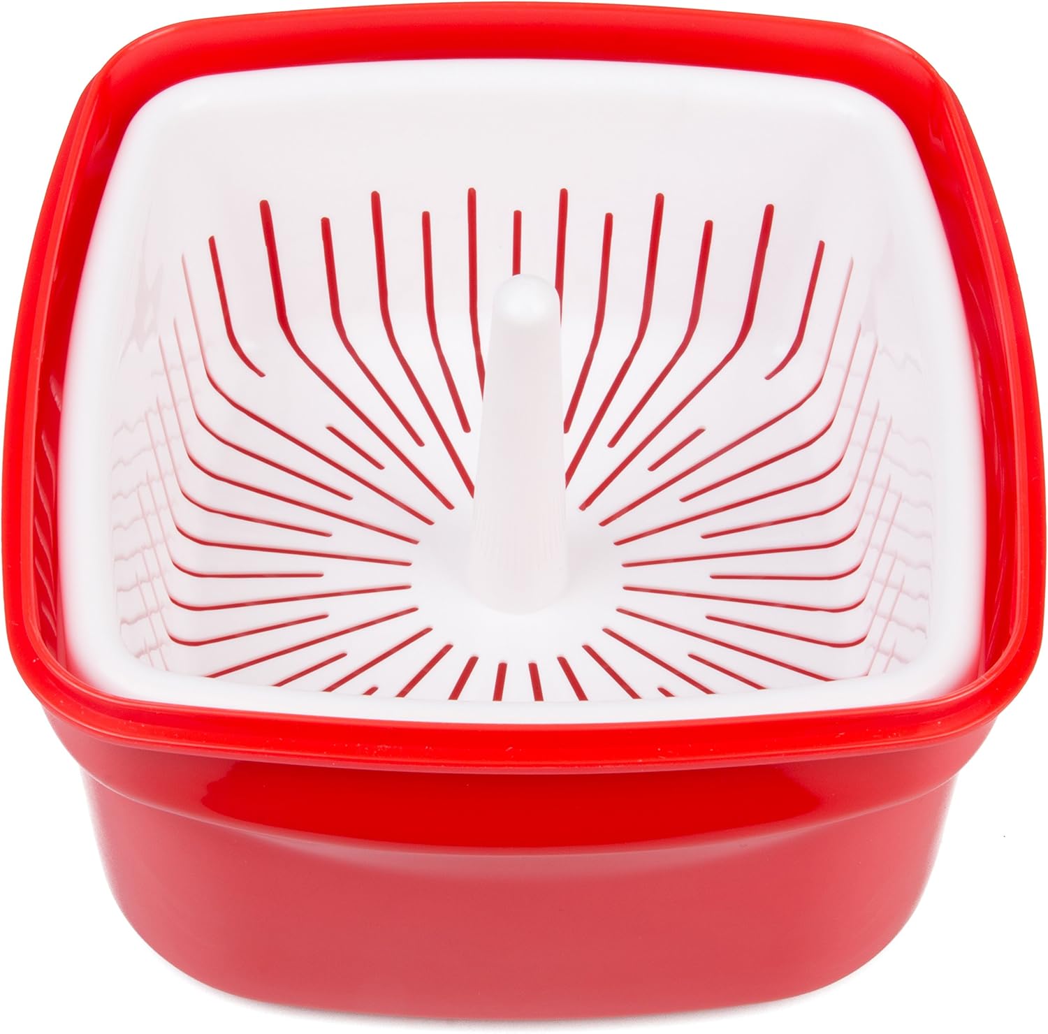 Microwave Cookware Steamer- 3 Piece Microwave Cooker w Food Container, Removable Strainer and Locking Steam Vent Lid- BPA Free, Fridge and Freezer Safe | 1.3 Liters, 6x6x4 Inches: Kitchen & Dining
