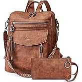 Shrrie Backpack Purse for Women Fashion Leather Backpack Purse Designer Travel Backpack Convertible Shoulder Bag with Wristlet